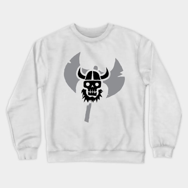 Just a Viking Skull Black Crewneck Sweatshirt by Dmytro